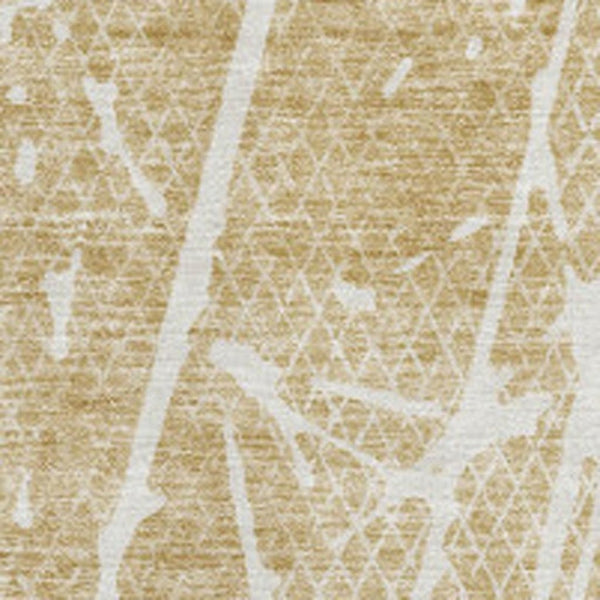 HomeRoots 9' X 12' Beige and Ivory Abstract Washable Area Rug - Durable, UV Protected & Pet-Friendly Design 652814