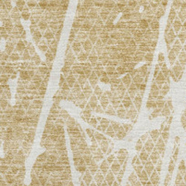 HomeRoots 10' X 14' Beige and Ivory Abstract Area Rug - Washable, UV-Protected, Durable & Stylish for Family Spaces 652815