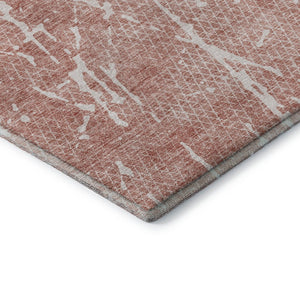 HomeRoots 5' X 8' Contemporary Blush & Ivory Abstract Area Rug - Washable, UV Protected, Stain Resistant Design 652817