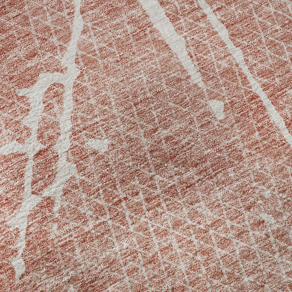 HomeRoots 5' X 8' Contemporary Blush & Ivory Abstract Area Rug - Washable, UV Protected, Stain Resistant Design 652817