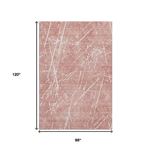 HomeRoots 8' X 10' Blush and Ivory Abstract Area Rug - Soft, Stain-Resistant, UV-Protected for Modern Spaces 652819