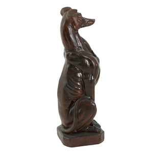 English Elm Grey Greyhound Outdoor Statue Cast Concrete Antique Brown Finish Artisan Garden Accent 65282.00DBRN