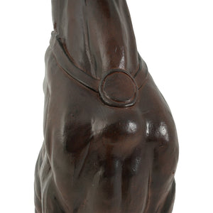 English Elm Grey Greyhound Outdoor Statue Cast Concrete Antique Brown Finish Artisan Garden Accent 65282.00DBRN