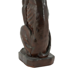 English Elm Grey Greyhound Outdoor Statue Cast Concrete Antique Brown Finish Artisan Garden Accent 65282.00DBRN