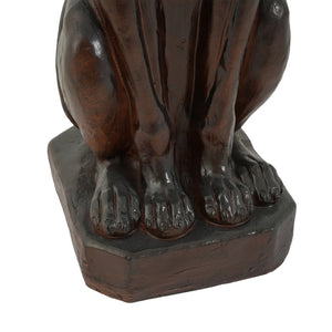 English Elm Grey Greyhound Outdoor Statue Cast Concrete Antique Brown Finish Artisan Garden Accent 65282.00DBRN