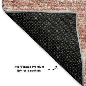 HomeRoots 10' X 14' Blush & Ivory Abstract Area Rug - Washable, UV Protected, Durable for Kids & Pets! 652821