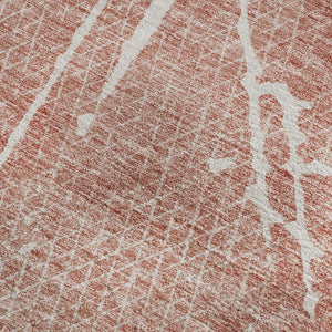 HomeRoots 10' X 14' Blush & Ivory Abstract Area Rug - Washable, UV Protected, Durable for Kids & Pets! 652821