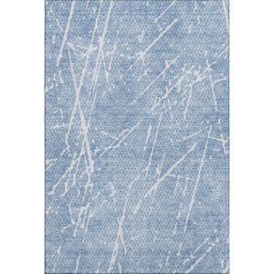 HomeRoots 8' X 10' Blue and Ivory Abstract Area Rug – Washable, UV Protected, Perfect for Kids and Pets! 652825