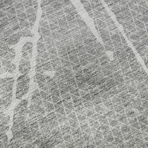 HomeRoots 5' X 8' Gray And Ivory Abstract Washable Area Rug – Stylish, Durable, Stain-Resistant, UV Protected Decor 652835