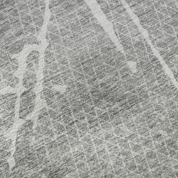 HomeRoots 5' X 8' Gray And Ivory Abstract Washable Area Rug – Stylish, Durable, Stain-Resistant, UV Protected Decor 652835