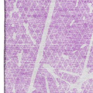 HomeRoots 8' X 10' Lilac & Ivory Abstract Washable Area Rug – Stylish, Durable, UV-Protected for Busy Homes 652843