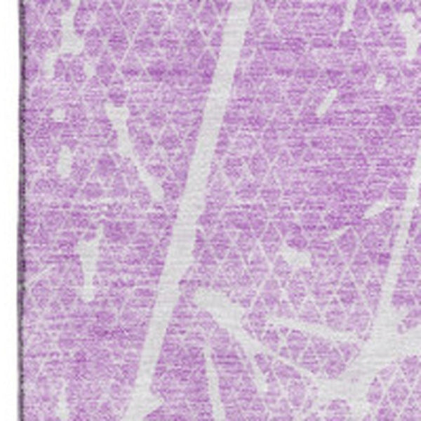 HomeRoots 8' X 10' Lilac & Ivory Abstract Washable Area Rug – Stylish, Durable, UV-Protected for Busy Homes 652843