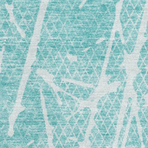 HomeRoots 8' X 10' Teal and Ivory Abstract Area Rug - Washable, UV-Protected & Perfect for Busy Homes! 652849