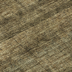 HomeRoots 8' Washable Round Rug in Brown and Beige Stripes – Stain Resistant, UV Protected for Indoor/Outdoor Use 652854