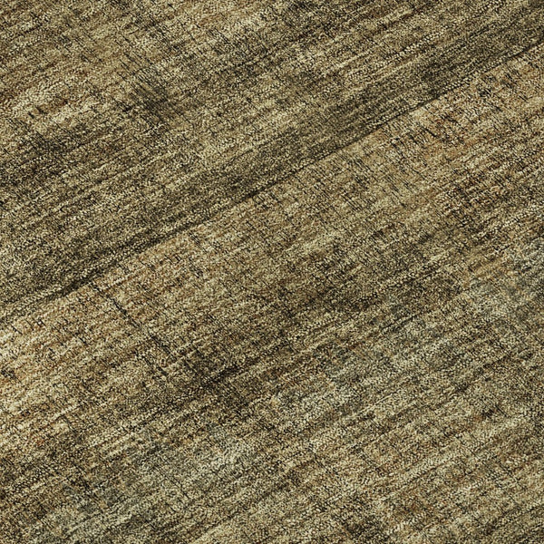 HomeRoots 8' Washable Round Rug in Brown and Beige Stripes – Stain Resistant, UV Protected for Indoor/Outdoor Use 652854
