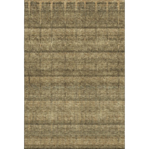 HomeRoots 9' X 12' Striped Washable Area Rug - Durable, UV-Resistant with Timeless Brown & Beige Design! 652856