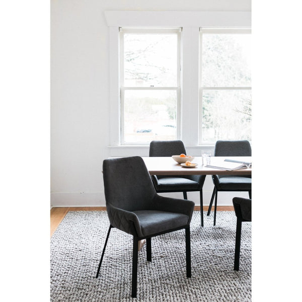 English Elm Lloyd Quilted Polyester Dining Chair Set with Iron Base for a Modern Table B2769P504203