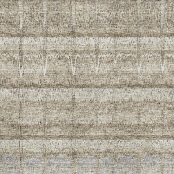 HomeRoots 8' X 10' Stylish Taupe Gray & Beige Striped Washable Area Rug with UV Protection & Durability 652867