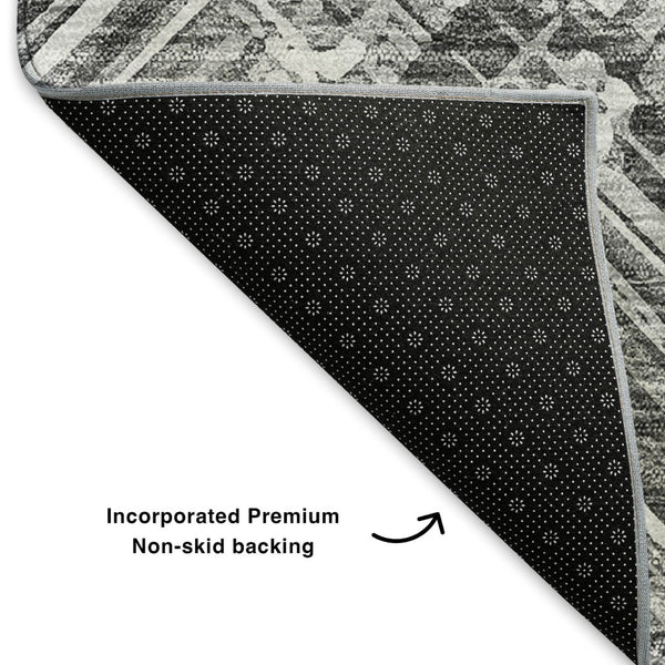 HomeRoots 8' X 10' Gray and Ivory Chevron Area Rug - Washable, UV Resistant, Stylish & Durable for Every Home 652897