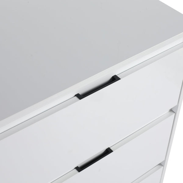 English Elm 24" Freestanding Bathroom Storage Cabinet - Modern Glossy White Design With 3 Soft-Close Drawers W999P312108
