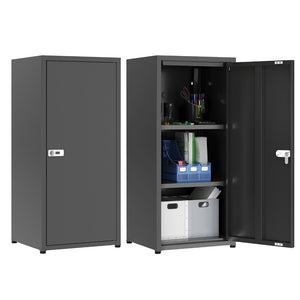 English Elm Metal Powder-coated Steel Locking Locker Cabinet with Adjustable Shelves for Gym or Office T5667P486227