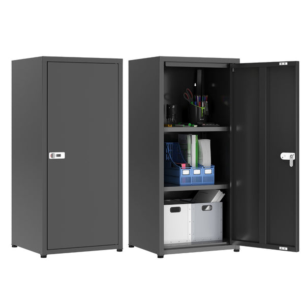 English Elm Metal Powder-coated Steel Locking Locker Cabinet with Adjustable Shelves for Gym or Office T5667P486227