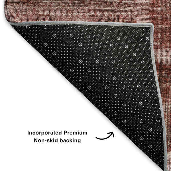 HomeRoots 9' X 12' Burgundy & Ivory Patchwork Washable Area Rug - Stain-Resistant, UV-Protected Charm for Homes! 652922