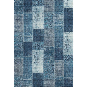 HomeRoots 10' Blue and Ivory Patchwork Washable Area Rug with UV Protection, Perfect for Family Homes & Pets! 652935