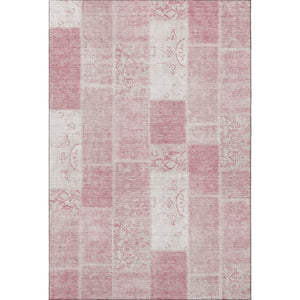 HomeRoots 5' X 8' Pink And Ivory Washable Area Rug – UV Protected, Stain Resistant, Perfect for Homes with Pets! 652943