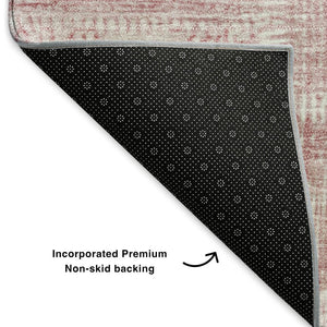 HomeRoots 10' Pink and Ivory Patchwork Area Rug - Washable, UV Protected, Durable for High-Traffic Spaces 652947