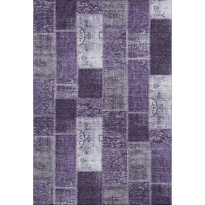 HomeRoots 10' X 14' Purple and Ivory Patchwork Washable Area Rug - UV Protected, Stain-Resistant, Stylish Design 652953