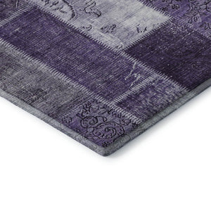 HomeRoots 10' X 14' Purple and Ivory Patchwork Washable Area Rug - UV Protected, Stain-Resistant, Stylish Design 652953