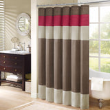 Madison Park Amherst Transitional Faux Silk Shower Curtain MP70-221 Red