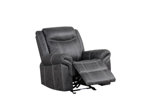 English Elm Zubaida Dark Gray Microfiber Power Motion Glider Recliner with USB, Pocket Coil Seat, 138° Recline B2726P283803