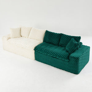 English Elm Luxury Color-Block Turtle Velvet Sofa - Modular Design For Stylish Living Room Comfort & Flexibility P2 W3371S00046-GIGA