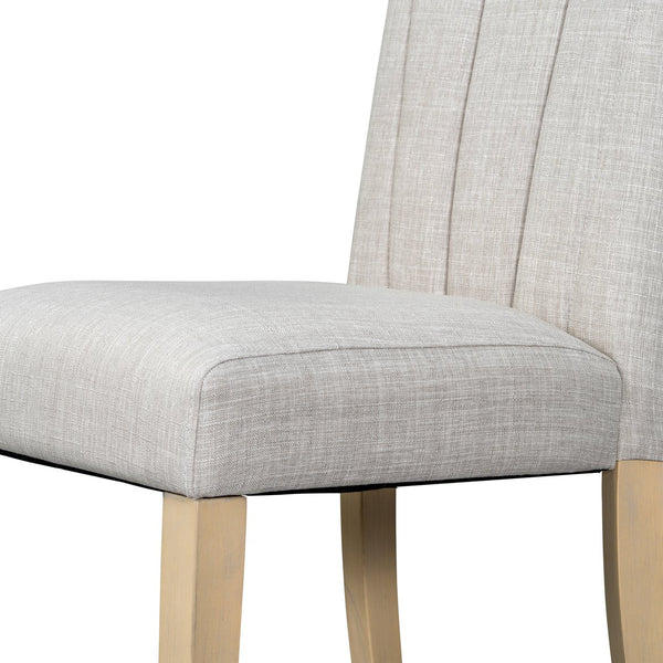 English Elm TOPMAX Solid Wood Extendable Dining Table Set for 6 with 18" Leaf, Trestle Legs, Cushioned Bench & Chairs Natural SP000089AAA