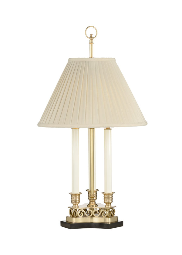 Wildwood Thea Antique Brass Table Lamp - Triple-Candle Style, 28" Sculpted Ambient Light For Small Spaces 65307