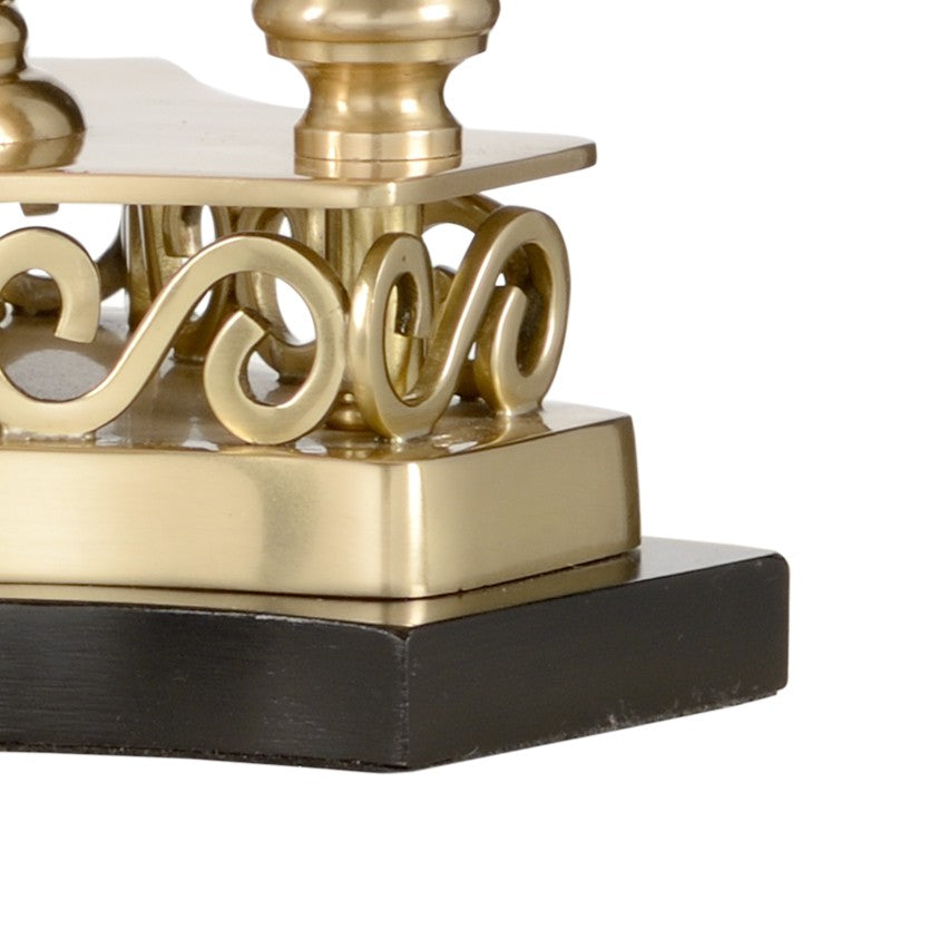 Wildwood Thea Antique Brass Table Lamp - Triple-Candle Style, 28" Sculpted Ambient Light For Small Spaces 65307