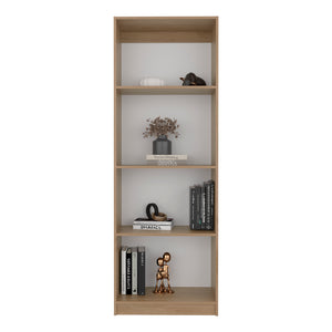 English Elm Verdi 5-Shelf Bookcase in Macadamia White – Durable Engineered Wood Storage for Books & Decor B092P315584