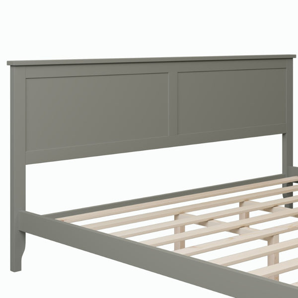 HomeRoots Gray Wood King Bed Frame - Modern Design with Durable Support for a Serene Bedroom Retreat 653087