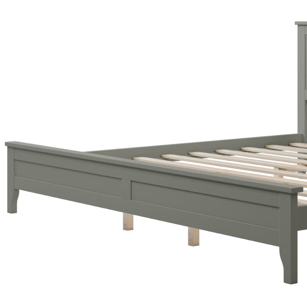 HomeRoots Gray Wood King Bed Frame - Modern Design with Durable Support for a Serene Bedroom Retreat 653087