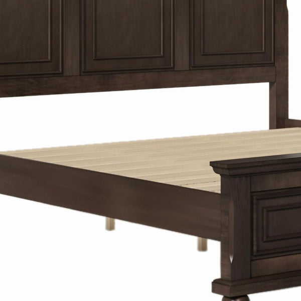 HomeRoots Brown Wood Queen Bed Frame - Modern, Sturdy Design with Easy Assembly | Perfect for Any Décor Style! 653088