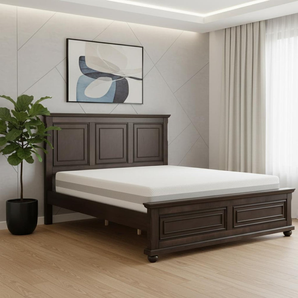 HomeRoots Brown Wood Queen Bed Frame - Modern, Sturdy Design with Easy Assembly | Perfect for Any Décor Style! 653088
