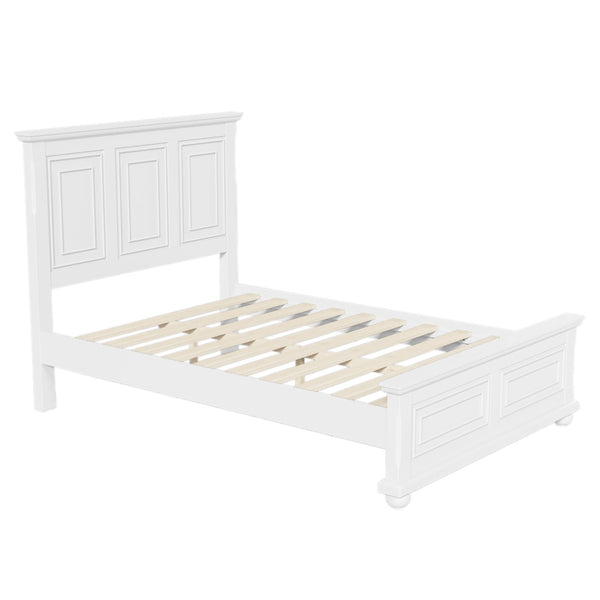 HomeRoots White Wood Queen Bed Frame - Modern Platform Design for Stylish Bedrooms, Easy Assembly & Durability 653089