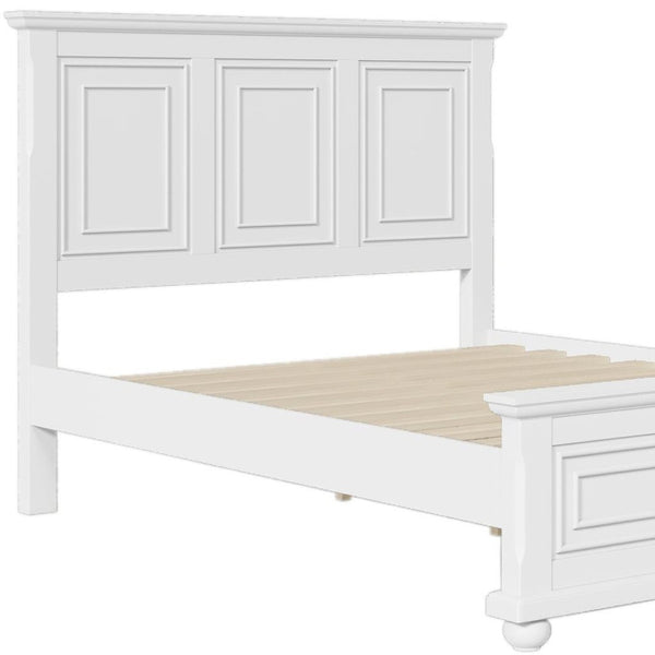 HomeRoots White Wood Queen Bed Frame - Modern Platform Design for Stylish Bedrooms, Easy Assembly & Durability 653089