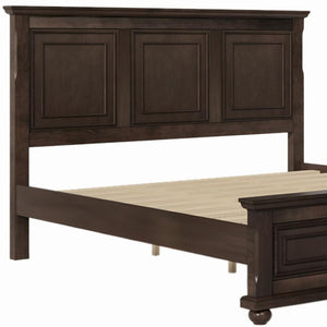 HomeRoots Brown Wood King Bed Frame - Sturdy Platform Design, Modern Style, Supports Up to 600 lbs, No Box Spring Needed 653090