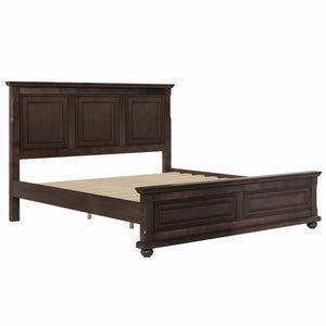 HomeRoots Brown Wood King Bed Frame - Sturdy Platform Design, Modern Style, Supports Up to 600 lbs, No Box Spring Needed 653090