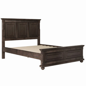 HomeRoots Brown Wood King Bed Frame - Sturdy Platform Design, Modern Style, Supports Up to 600 lbs, No Box Spring Needed 653090