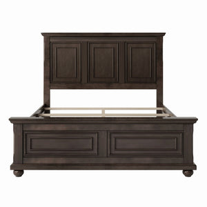 HomeRoots Brown Wood King Bed Frame - Sturdy Platform Design, Modern Style, Supports Up to 600 lbs, No Box Spring Needed 653090