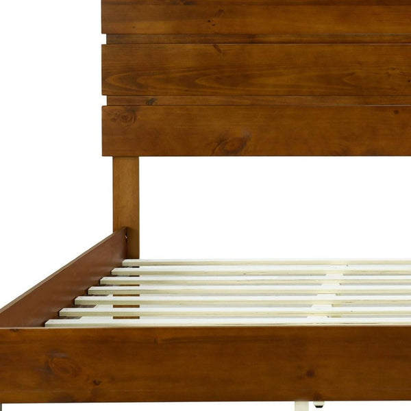HomeRoots Brown Wood King Bed Frame - Sturdy, Modern Design with Platform Support for Comfort & Style, 800 lbs Capacity 653095